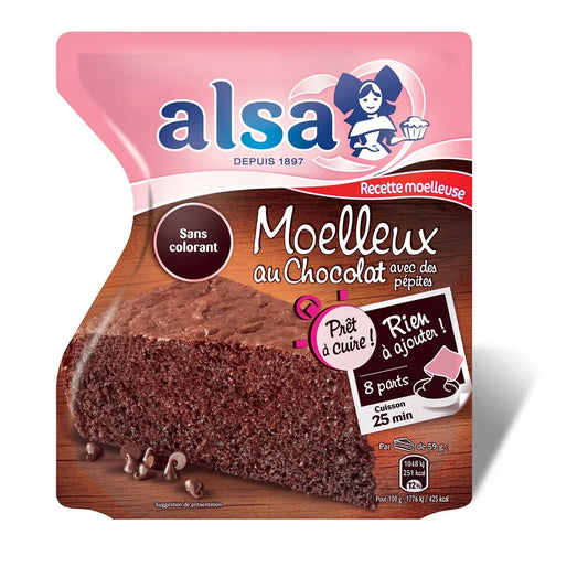 ALSA Préparation pour gâteau moelleux au chocolat 500g
