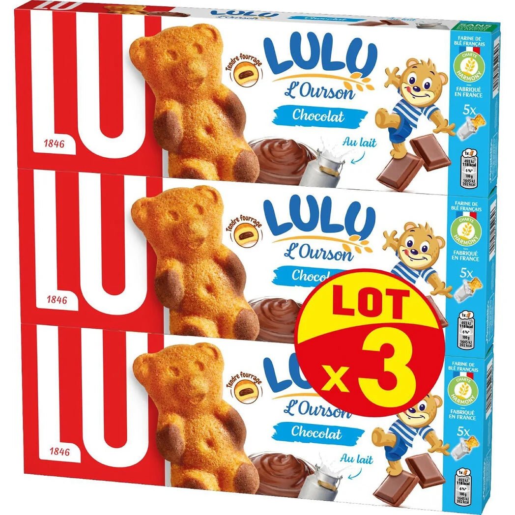 LU Lulu l'Ourson - Gâteau fourré chocolat 3x150g
