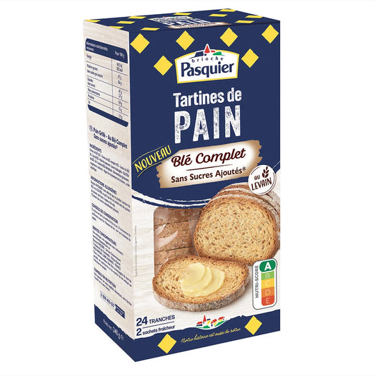 PASQUIER Vollkorntoast Ohne Zuckerzusatz x24 (240g)