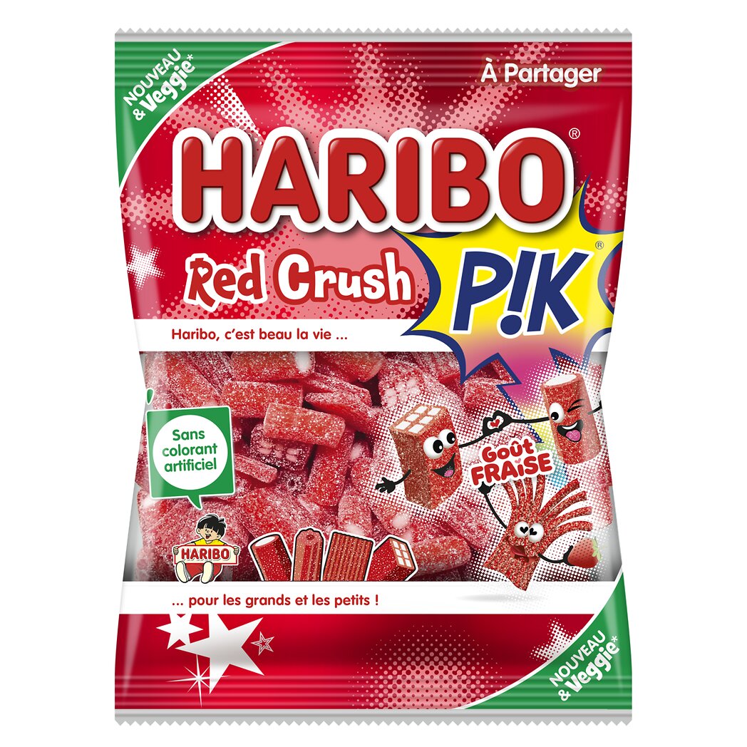 HARIBO Bonbon Red Crush Pik Goût Fraise 180g