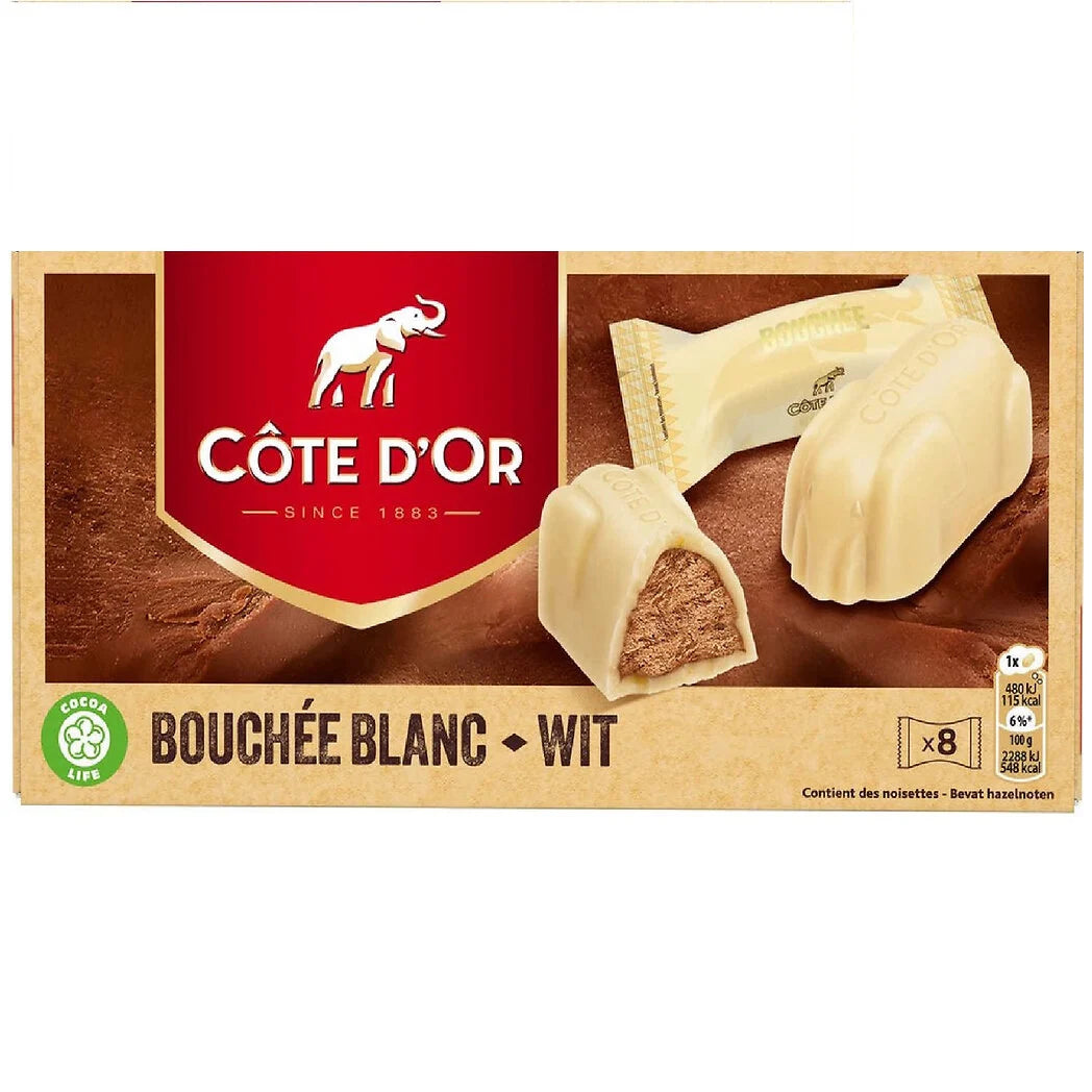 COTE D'OR Cote d'or bouchée blanc praliné 168g