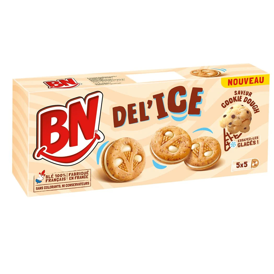 BN Mini biscuits aux fèves de cacao fourrés goût pâte à cookie 175g