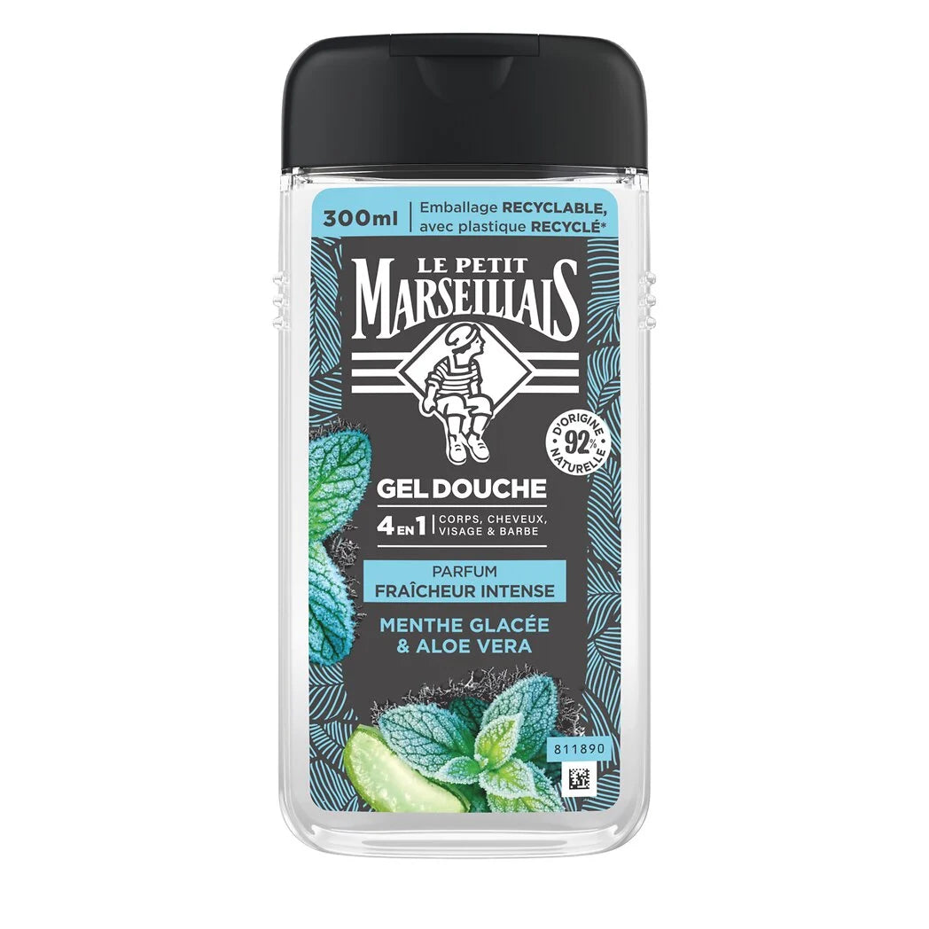 LE PETIT MARSEILLAIS Gel douche homme menthe givrée et aloe vera 30cl