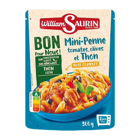 WILLIAM SAURIN Mini penne aux tomates, olives et thon 300g
