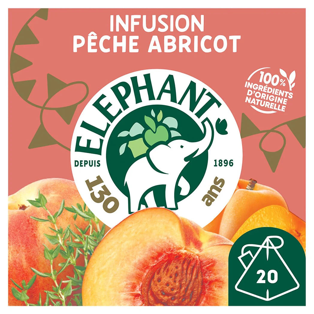 ELEPHANT Infusion pêche abricot et thym x20