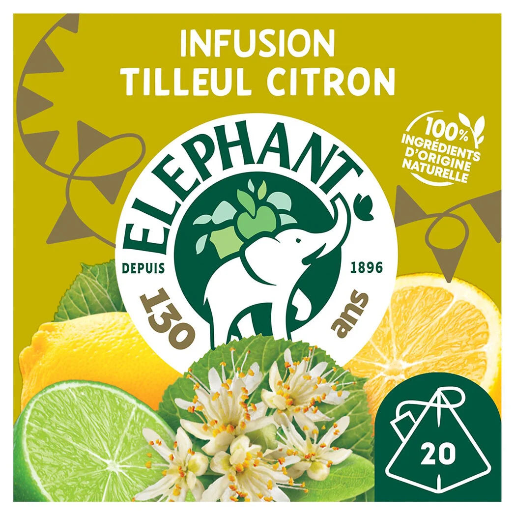 ELEPHANT Infusion tilleul citron et citron vert x20