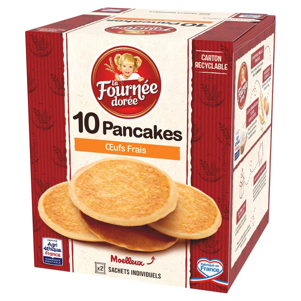 LA FOURNEE DOREE Pancakes crème fraiche et oeufs frais x10 - 350g