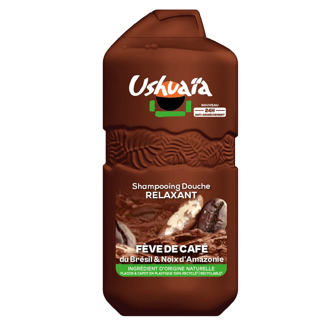 USHUAIA Shampooing douche relaxant fève de café du Brésil et noix d'Amazonie 280ml