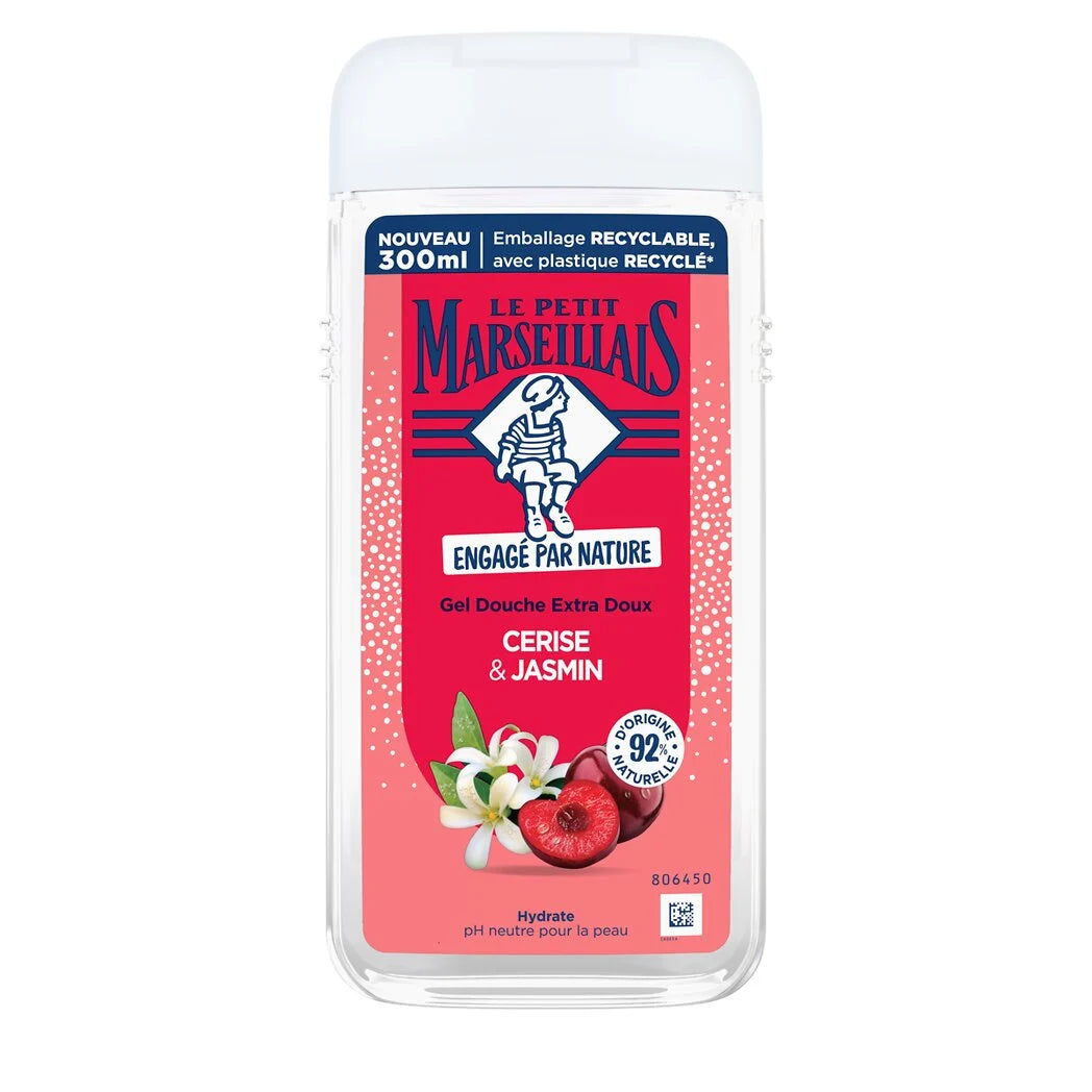 LE PETIT MARSEILLAIS Gel douche extra doux cerise jasmin 30cl