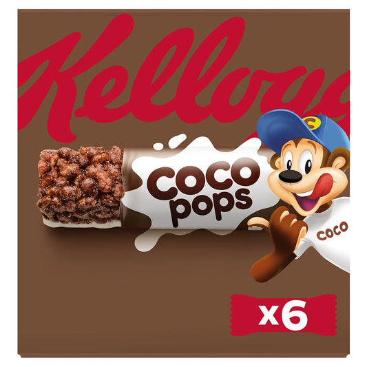 KELLOGG'S Coco Pops - Barre de céréales chocolat et lait 6x20g