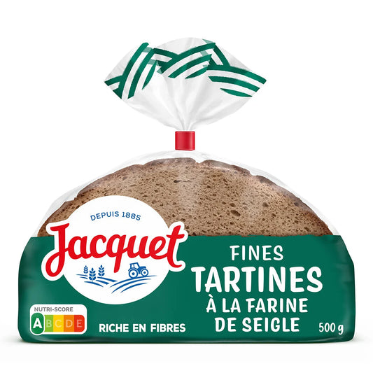 JACQUET Pain de table fines tartines farine seigle 500g*