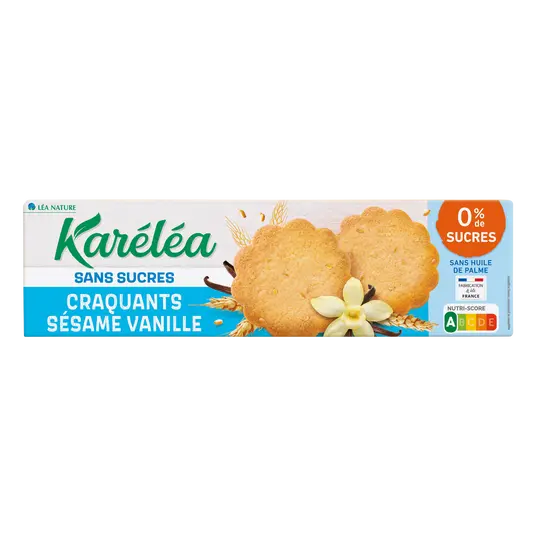 KARELEA Sugar-Free Gourmet Sesame Vanilla Biscuits 132g