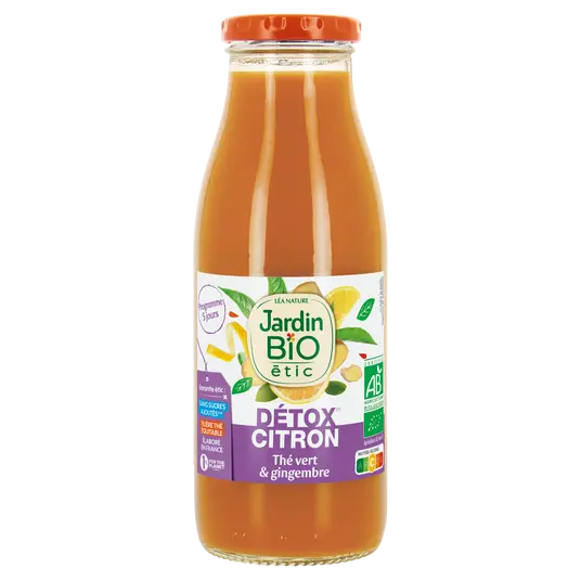 JARDIN BIO Organic Lemon Green Tea & Ginger Detox Drink 50cl