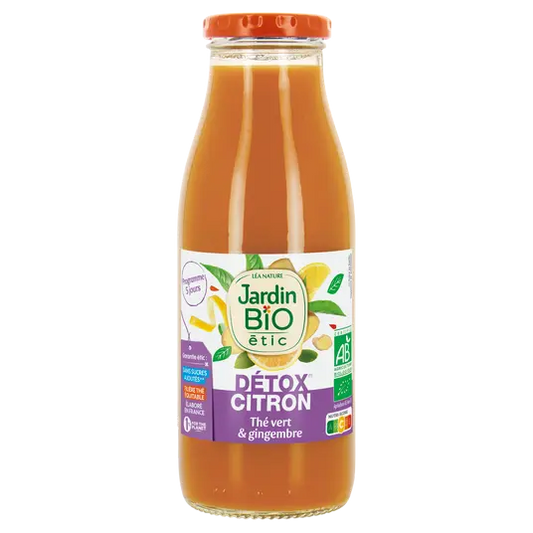 JARDIN BIO Organic Lemon Green Tea & Ginger Detox Drink 50cl