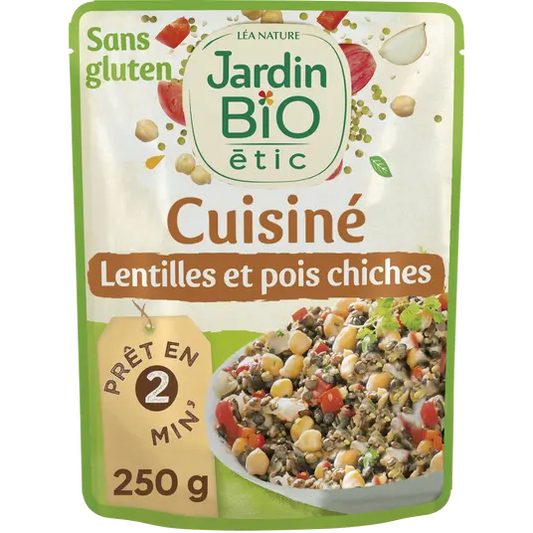 JARDIN BIO Organic Cooked Lentils & Chickpeas 250g