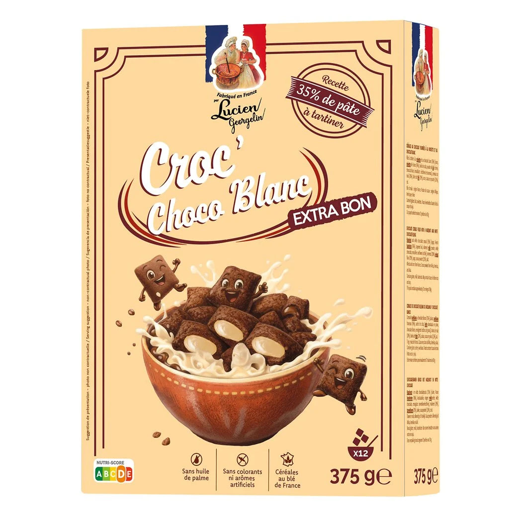 LUCIEN GEORGELIN Croc 'choc blanc Coussin chocolat fourré à la pate à tartiner chocolat blanc 375g