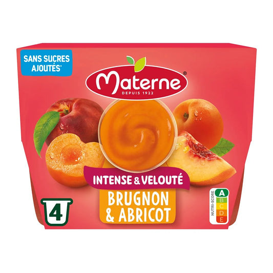 MATERNE Purée brugnon abricot - Intense & Velouté 4x97g