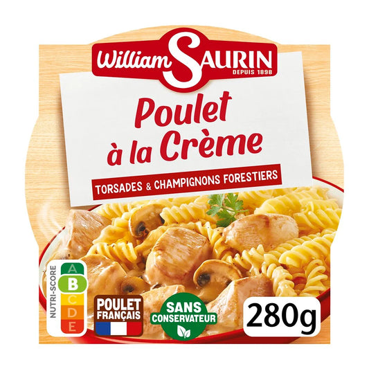 WILLIAM SAURIN Poulet à la crème torsades et champignons forestiers 280g