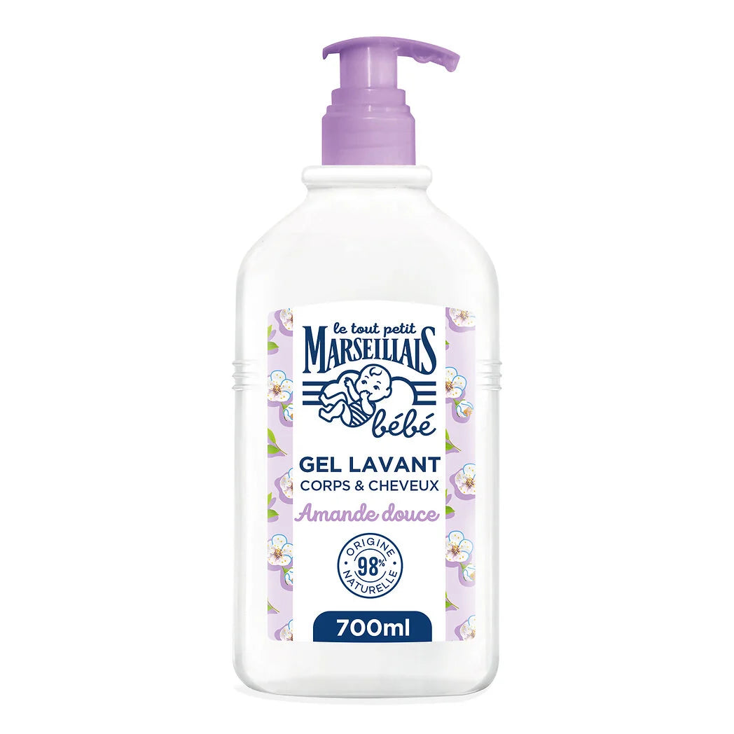 LE PETIT MARSEILLAIS Gel lavant bébé doux 2 en 1 amande douce 700ml