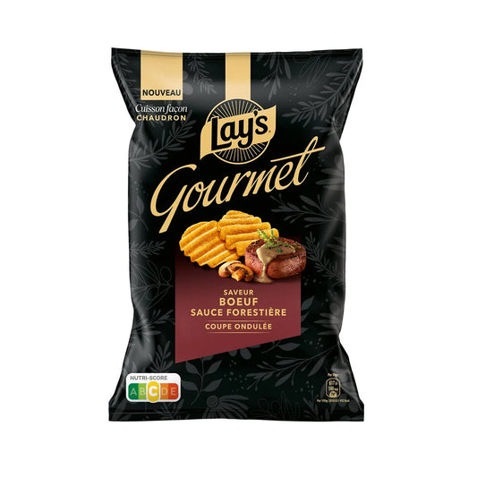 LAY'S Chips de pommes de terre ondulées saveur bœuf sauce forestière 120g