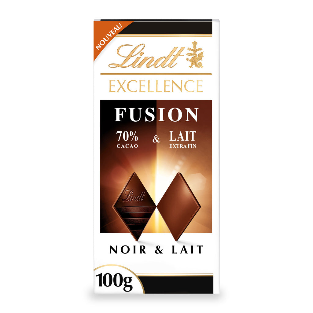 LINDT Excellence Schokoladentafel Noir & Lait Fusion 100g