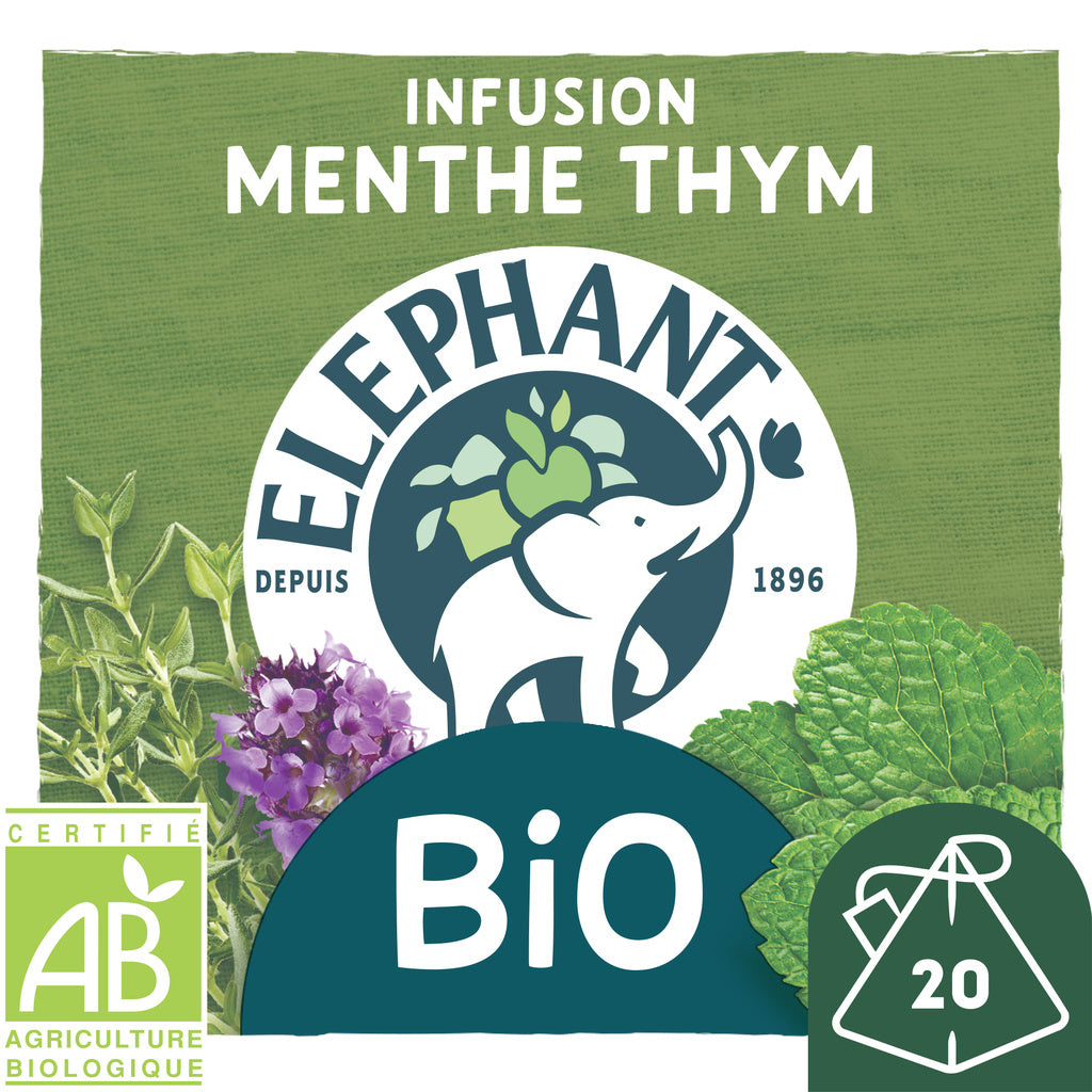 ELEPHANT Infusion menthe thym BIO x20