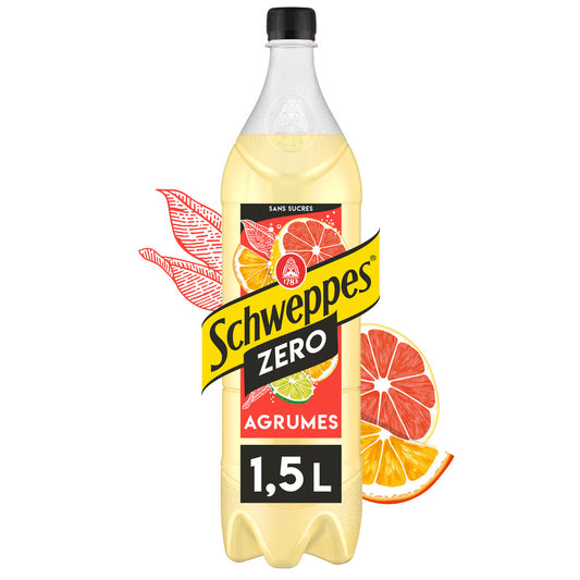SCHWEPPES Boisson gazeuse saveur Agrumes Zéro 1.5l