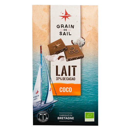 GRAIN DE SAIL Milk Chocolate with Toasted Coconut 100g