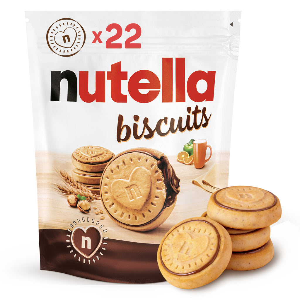 NUTELLA Biscuits fourrés à la pâte à tartiner aux noisettes et cacao 304g
