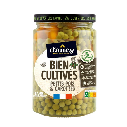 D'AUCY Petits pois carottes bien cultivés origine France 42.5 cl
