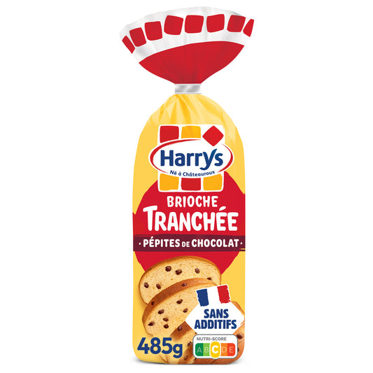 HARRYS Brioche tranchée pépites de chocolat sans additifs 485g*