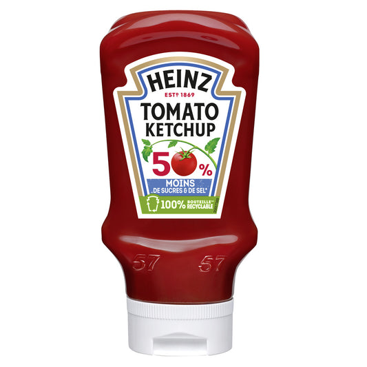 HEINZ Tomato ketchup 50% moins de sucres & de sel 435g