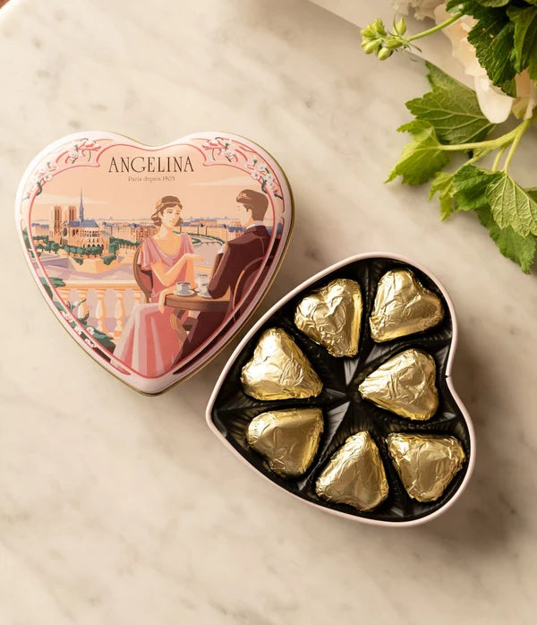 ANGELINA Boîte Cœur de Chocolats Pralinés 78g