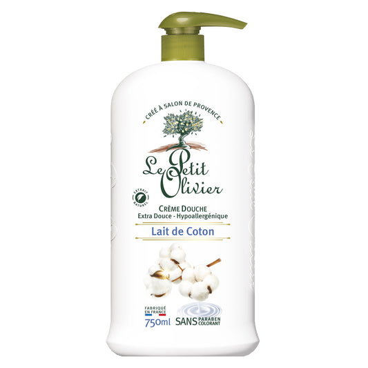 LE PETIT OLIVIER Crème douche extra douce & hydratante lait de coton 750ml
