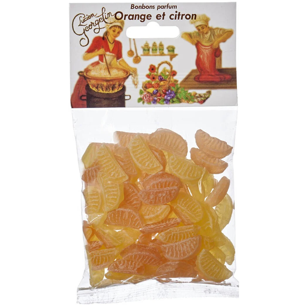 LUCIEN GEORGELIN Bonbons arôme orange citron 150g