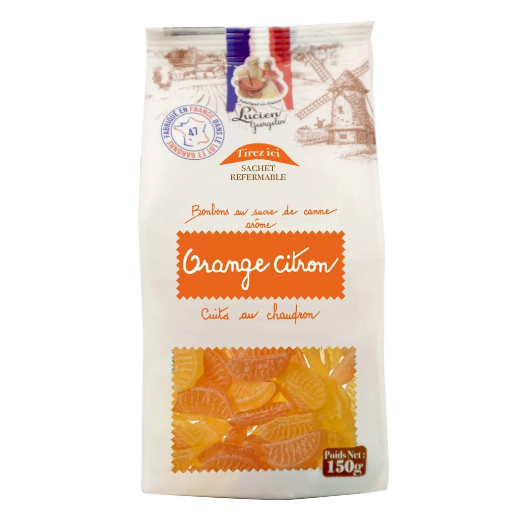 LUCIEN GEORGELIN Bonbons arôme orange citron 150g