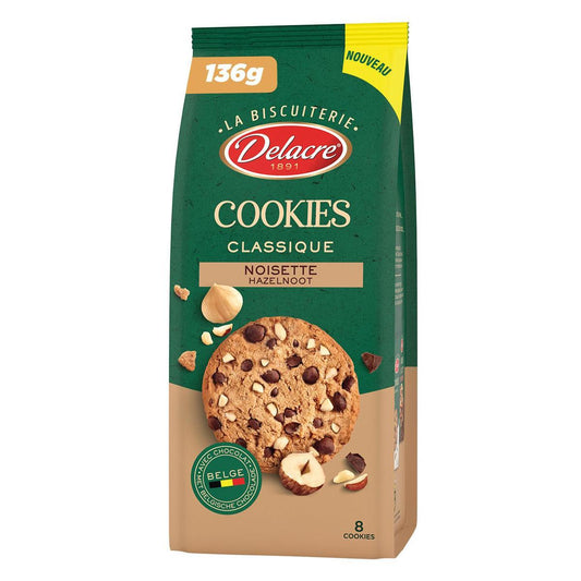DELACRE La Biscuiterie – Chocolate Hazelnut Cookies 136g