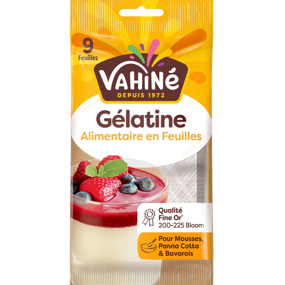 VAHINE Blattgelatine 17g – Für Mousses & Desserts