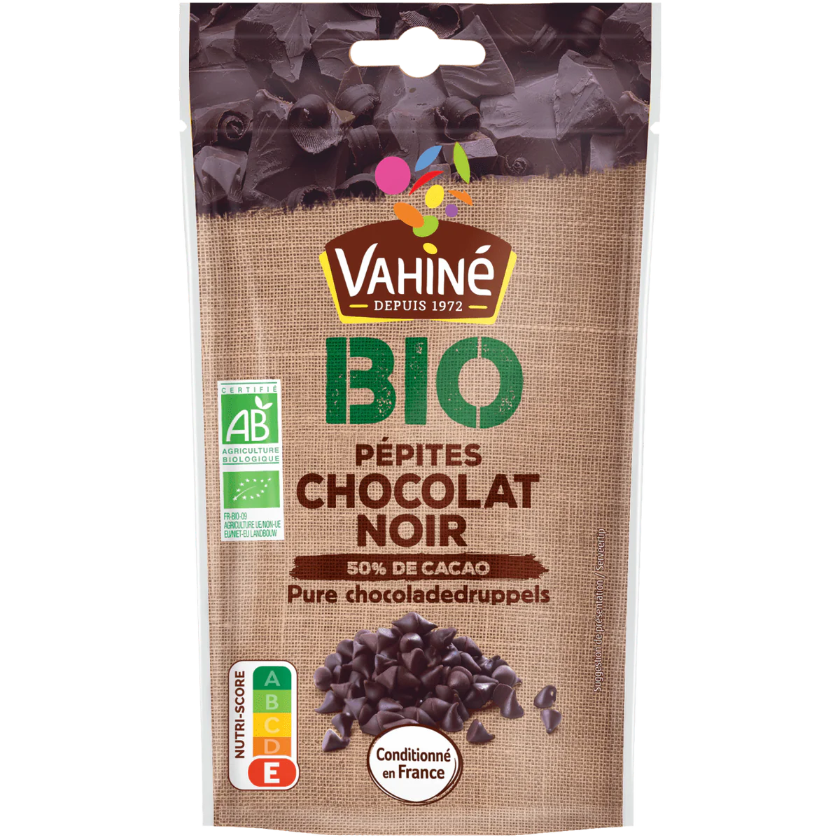 VAHINE Organic Dark Chocolate Chips 100g – Fairtrade Baking Chocolate