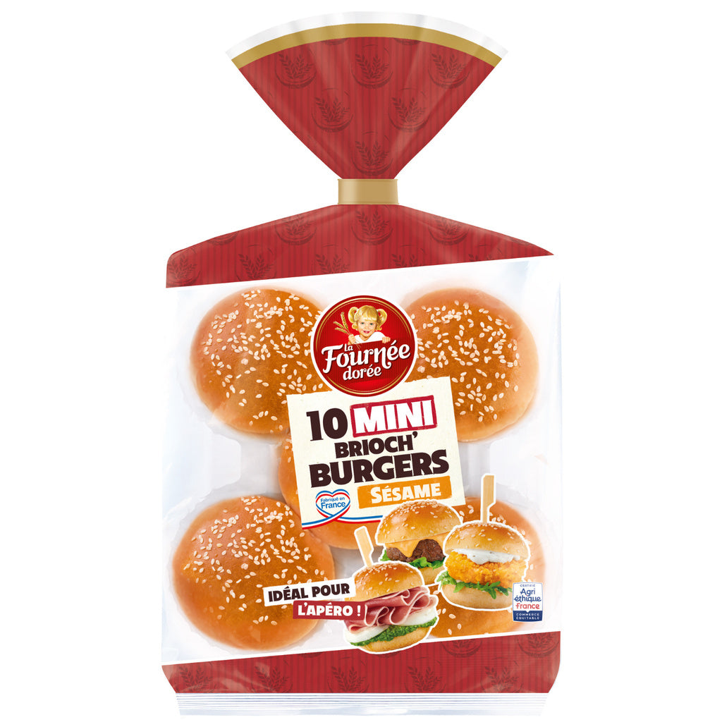 LA FOURNEE DOREE Mini pain burger brioché sésame 200g