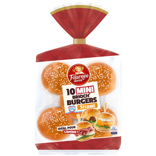 LA FOURNEE DOREE Mini pain burger brioché sésame 200g