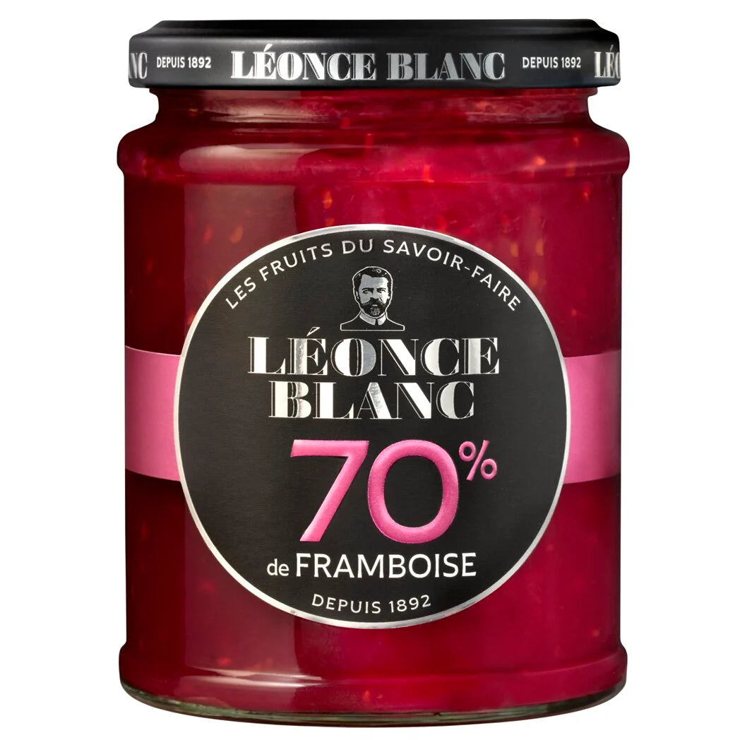 LEONCE BLANC Confiture aux framboises 70% 320g
