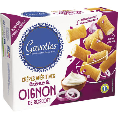 GAVOTTES Savory Crêpes Appetizer Crème & Roscoff Onion 80g