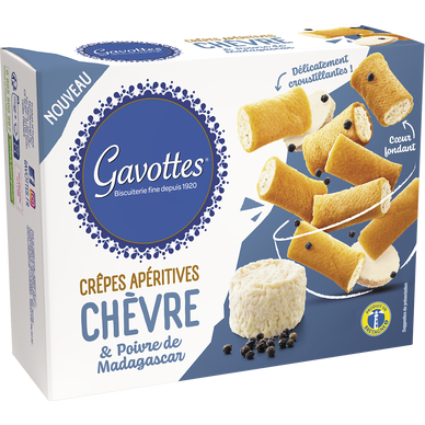GAVOTTES Savory Crêpes Goat Cheese & Madagascar Pepper 80g