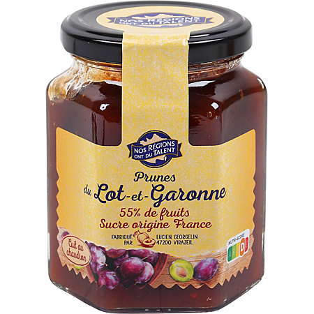 NOS REGIONS ONT DU TALENT Lot-et-Garonne Extra Plum Jam 315g