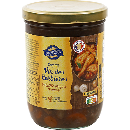 NOS REGIONS ONT DU TALENT Corbières Coq au Vin 750g