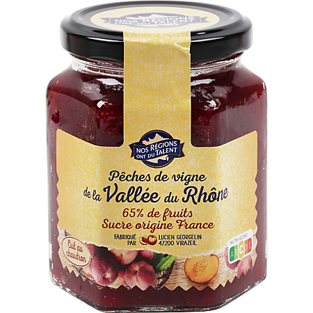 NOS REGIONS ONT DU TALENT Rhône Valley Vine Peach Jam 315g