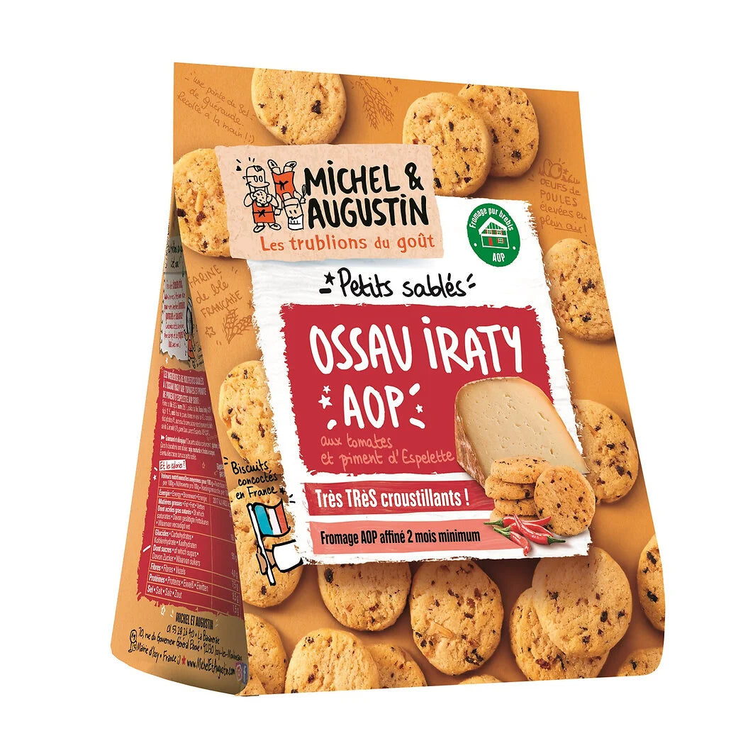 MICHEL ET AUGUSTIN Savory Shortbread with Ossau-Iraty AOP Cheese, Tomato & Espelette Pepper 100g