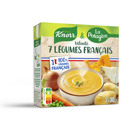 KNORR Soupe liquide velouté de légumes français 2 x 300ml