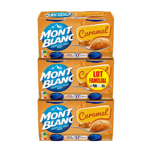 MONT BLANC Crème dessert caramel lot familial 12x125g